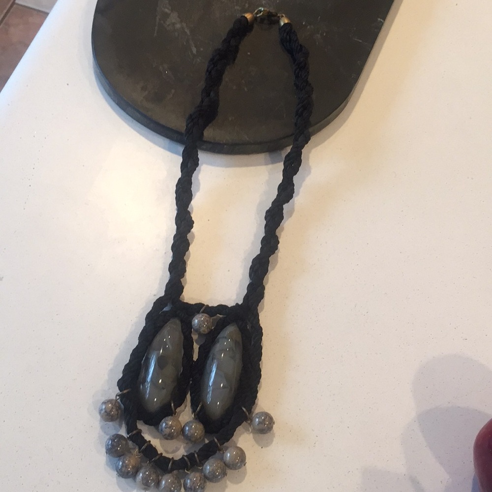 Anthropologie stone & rope necklace
